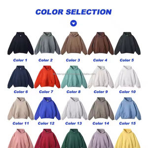 Men's High Quality Oversized Crewneck Pullover Sweatshirt Custom Logo Printed 100% Cotton Heavy Fleece <b>Hoodie</b> Drop Shoulder - Product Image 6