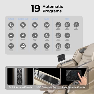 Sillón de Masaje de Cuerpo Completo con Gravedad Cero, Sillas Reclinables de Masaje Shiatsu con Modos Automáticos, Rodillos para Pies, Calentamiento de Cintura y Pantorrillas, Yoga Tailandés - Product Image 3