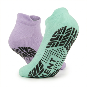 Calcetines de Pilates Transpirables 100% Algodón de Marca Privada, Calcetines de Yoga Antideslizantes con Base de Silicona para Estudios, Gimnasios, Marcas de Fitness, OEM - Product Image 1