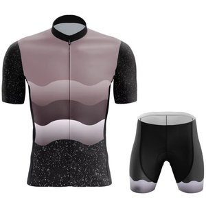 Ensemble de maillot de cyclisme pour homme, noir, manches courtes, respirant, en polyester, kit de sport - Product Image 3
