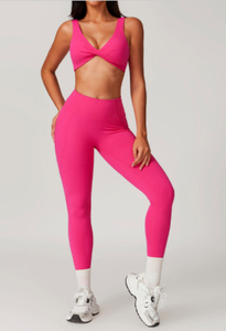 Wholesale Customization 2 Piece Solid Active Wear Set Women Gym Workout Butt Lifting Yoga Set Quick Dry Breathable Eco-Friendly - Product Image 4