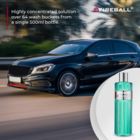 Shampooing automobile Fireball Tropical 500ml, haute mousse, pH neutre (vert émeraude) pour voitures, motos, SUV, parfum doux/frais, respectueux de la peinture