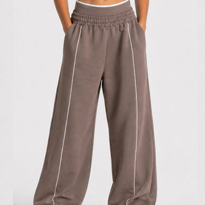 Girls Loose Fit Solid Color Tracksuit <b>Pants</b> With Side Pockets Elastic Waist Autumn Casual Wear Full Length <b>Spandex</b> Cotton Blend - Product Image 1