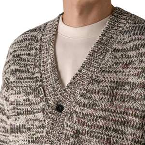 <b>Men</b> Mixed Yarn Knitted <b>Cardigan</b> Sweater Button Up V Neck Soft Warm Knit Casual Winter Fashion Streetwear Top - Product Image 3