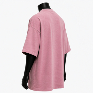 T-shirts pour hommes à épaules tombantes, 250 g/m², effet vintage, grammage lourd, col rond, luxe, coupe oversize - Product Image 5