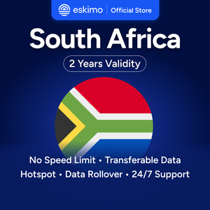 Tarjeta SIM digital Eskimo Sudáfrica 1GB, datos de alta velocidad 4G/5G, no requiere SIM física, válida por 2 años, datos ilimitados con rollover. - Product Image 1