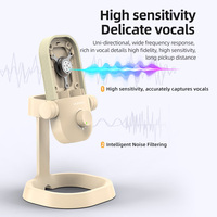 Microphone à condensateur USB avec réduction du bruit, prise de son à 360 degrés, support rotatif, bouton de silence pour jeux, streaming, podcast, ordinateur