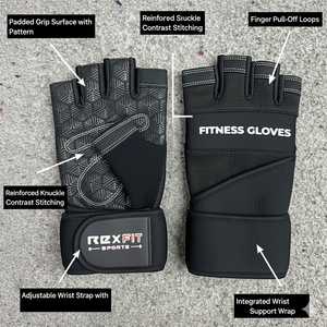 Gants de musculation Rexfit Sports pour hommes, protection complète de la paume |   Poignée ultra respirante pour l'entraînement en salle de sport - Product Image 5