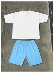 Ensemble tendance pour homme : T-shirt et short personnalisés en coton écologique, imprimé graphique, style streetwear, 2 pièces - Product Image 2