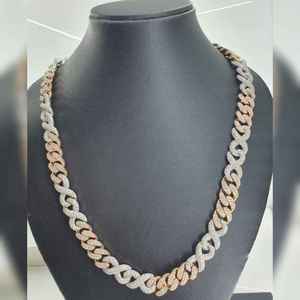 Cadena Cubana Estilo Miami con Diseño de Freno de Cerdo, Chapada en Plata de Ley 925 con Moissanita VVS DEF, Joyería HipHop para Novio - Product Image 5