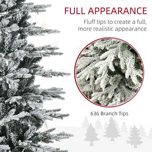 Albero di Natale Artificiale Preilluminato Alto 180 cm con 636 Rami Innevati, 250 Luci Giallo Caldo Trasparenti, Decorazione Natalizia con Apertura Automatica - Product Image 6