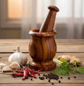 Mortar & Pestle Medicine And Garlic Masher Wholesale Supplier Wood Mortar Pestle Customized Logo Accepted - Product Image 5