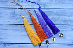 Pompon en soie de qualité supérieure, 24 couleurs, grand modèle de 15 cm, pour la décoration de Mala, les rideaux intérieurs et les vêtements, avec fils de fixation inclus - Product Image 5