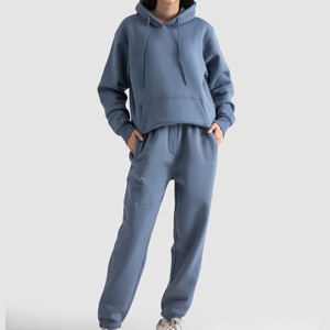 Conjunto Deportivo de Dos Piezas para Mujer, de Alta Calidad, Oversize, con Cierre y Botones, Sudadera y Pantalones de Felpa Gruesa, Estilo Casual - Product Image 2