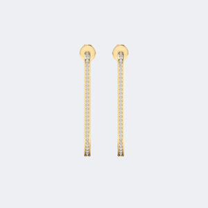 Boucles d'oreilles pendantes en arc allongé serties de pierres rondes de 0,30 CTW - Product Image 4