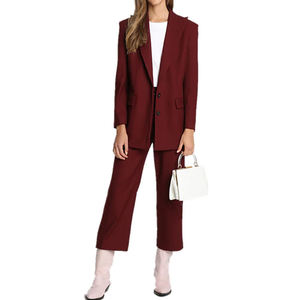Custom <b>Women's</b> Windproof Hooded Polyester Fashion Blazer <b>Coat</b> <b>Single</b> <b>Breasted</b> Tailored Jacket Business Casual OEM Private Label - Product Image 4