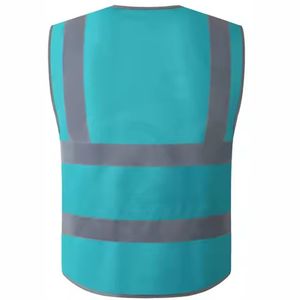 Gilet de sécurité réfléchissant personnalisé à haute visibilité, certifié ANSI Classe 2 EN ISO 20471, en coton respirant, avec LED clignotante fluorescente - Product Image 3