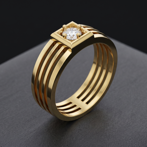 Anillo de Compromiso Solitario de Oro Amarillo para Hombre con Diamante Cultivado en Laboratorio |   Anillo de Boda con Corte Brillante VS1 Certificado por IGI |   OEM/ODM Rodio de 14 Quilates - Product Image 3
