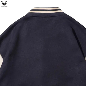 Chaqueta Varsity para Hombre, Nueva Colección, con Estampado Gráfico y Parches, Estilo Urbano, Chaqueta Bomber Holgada, Chaqueta Deportiva de Béisbol - Product Image 3