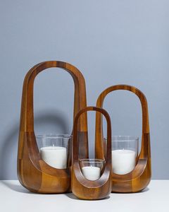 Support à bougie en bois de style nordique, minimaliste moderne, porte-bougie en bois massif pour le salon, la chambre à coucher, la décoration de la maison - Product Image 6