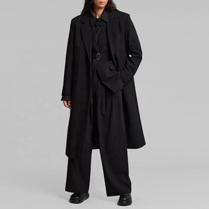 Abrigos de lana largos sin cuello para mujer, chaqueta de invierno para mujer - Product Image 5