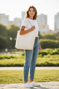 Custom Eco-friendly Cotton <b>Canvas</b> Tote Shopping <b>Bag</b> Made in Nepal With Custom Logo Natural Market Carrier Customizable Size - Product Image 6