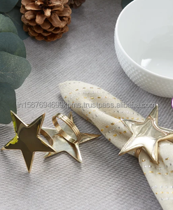 Préparer le stock de noël Trending Star Rond de serviette pour la table Décoratif de haute qualité Style américain Anneaux de serviette de mariage - Product Image 3