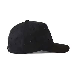 Gorra de Béisbol de 5 Paneles de Gamuza Pura Personalizada de Alta Calidad ODM OEM, Visera Curva, Forro de Satén, Logotipo Personalizado con Diamantes, Gorra Unisex - Product Image 3