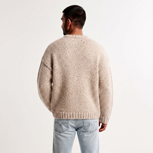 Pull tricoté d'hiver pour homme, col rond, coupe ample, manches longues, doux et chaud, personnalisable, vente en gros - Product Image 2