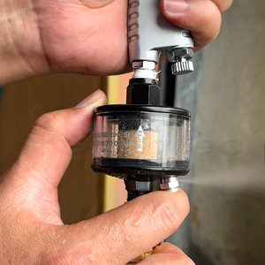 Filtro de compresor de aire de aluminio NPT de 1/4 ", trampa separadora de agua y aceite, presión de trabajo de 90 PSI para herramientas neumáticas, pistolas de pintura en aerosol - Product Image 2