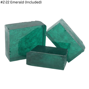 Esmeralda Z 22 con inclusión, cultivada en laboratorio, en bruto #   Gema lapidaria de color verde zambiano, corte sintético, nanosital nano - Product Image 1