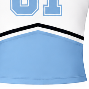 Haut d'uniforme de cheerleading bleu ciel sans manches, col en V, vêtements de sport pour l'entraînement des équipes de danse athlétique - Product Image 6