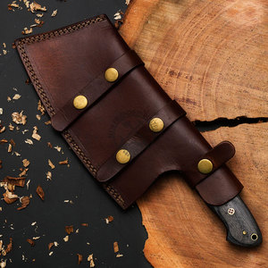 Couteau de cuisine de chef en acier Damas forgé à la main, lame de 7 pouces en forme de goutte de pluie, avec manche en bois, ambidextre, durable, tranchant comme un rasoir, pour la viande - Product Image 6