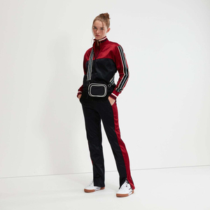Women 2 Piece Retro Tracksuit Set <b>Zip</b> <b>Up</b> <b>Jacket</b> and Slim Leg Pants Contrast Stripe Casual Sport Outfit - Product Image 1