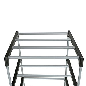 2 confezioni scarpiera a 6 livelli capacità 8 paia nera e argento con tubi in metallo e connettori in plastica - Product Image 2