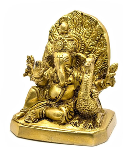 Ganesha en laiton de style traditionnel fait main, qualité standard, pour les festivités de Diwali, pour l'exportation - Product Image 2