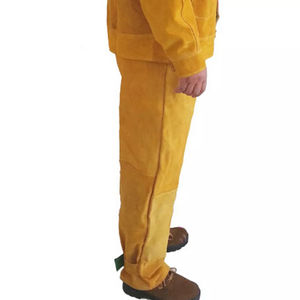 Pantalon de soudeur en cuir de vachette de qualité supérieure, résistant, pour la protection des jambes, vêtements de travail pour la construction et la soudure - Product Image 5