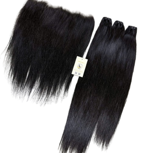 Extensiones de Cabello Humano Natural Liso Virgen Vietnamita al por Mayor, Negras Naturales, Doble Trama, Tejido a Máquina, Directo de Fábrica - Product Image 1