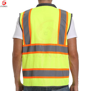 เสื้อกั๊กสะท้อนแสงสำหรับผู้ชายแบบกำหนดเองได้ มาตรฐาน ANSI Class 2 EN ISO 20471 รับรองการมองเห็นสูง น้ำหนักเบา ระบายอากาศได้ดี สำหรับงาน พร้อมติดแบรนด์ตามสั่ง - Product Image 1