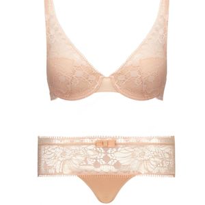 Sujetador con aros push-up transpirable de copa completa de encaje sin costuras, ecológico, antibacteriano, de secado rápido, estilo boyshort francés para mujer - Product Image 1