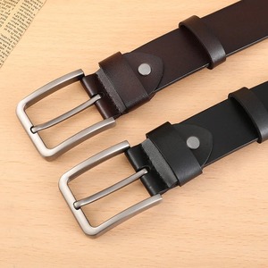 Cinturones de Cuero Vacuno Casuales Personalizados de Alta Calidad con Hebilla Cuadrada, Diseño Sólido, Ajustables para Hombre - Venta al Por Mayor, MOQ Bajo - Product Image 3
