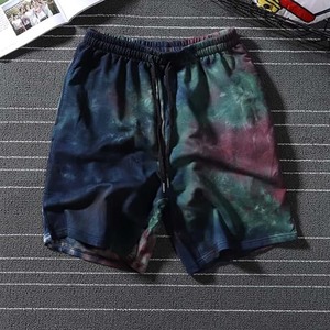 Shorts de détente classiques tie-dye pour hommes, noirs, avec cordon de serrage à la taille, pour un usage décontracté - Product Image 3