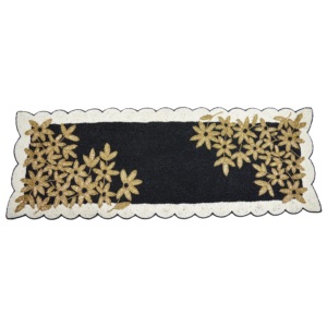 Elegant <b>Gold</b> Pumpkin Beaded <b>Table</b> <b>Runner</b> Irregular Shape Fabric Decorative Mats Glam Style Handmade Home Decoration - Product Image 4