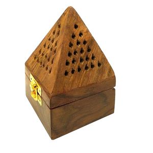 Quemador de Incienso Religioso de Madera en Forma de Pirámide, Soporte para Aromaterapia con Caja de Almacenamiento para Decoración del Hogar en Verano - Product Image 2