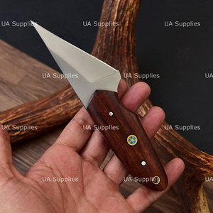 Cuchillo de caza hecho a mano con hoja de acero inoxidable, mango de madera y funda de cuero, cuchillo EDC para exteriores. - Product Image 2