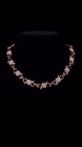 Custom Iced Out Barbed <b>Wire</b> Link Chain Solid 925 Silver 10K 14K Gold Moissanite Diamond Tester Hip Hop Infinity Necklace Factory - Product Image 6