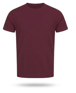 <b>Men's</b> Regular Fit Solid Color O-Neck High Quality Short Sleeve Knitted T-<b>Shirt</b> Casual Wear <b>Burgundy</b> and Black Color <b>Shirts</b> - Product Image 3