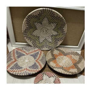 Handcrafted Woven Wall Hanging Circular Bohemian Decor Natural Fiber Abstract Geometric Pattern For Living Room Home Decor - Product Image 3