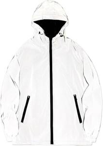 <b>High</b> <b>Visibility</b> Reflective Hooded Windbreaker Unisex Outdoor <b>Running</b> <b>Jacket</b> with Pocket Low MOQ - Product Image 2