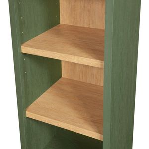 Juliet Narrow Arch <b>Bookcase</b> in Deep Green and Light Honey <b>Solid</b> <b>Wood</b> Space-Saving Home Office Furniture - Product Image 5